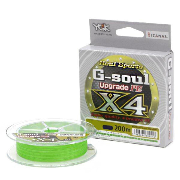 YGK Yoz-ami Real Sports G-Soul X3 Braided PE Fishing Line - #0.25 (4lbs) 150m, Flash Yellow - View #9