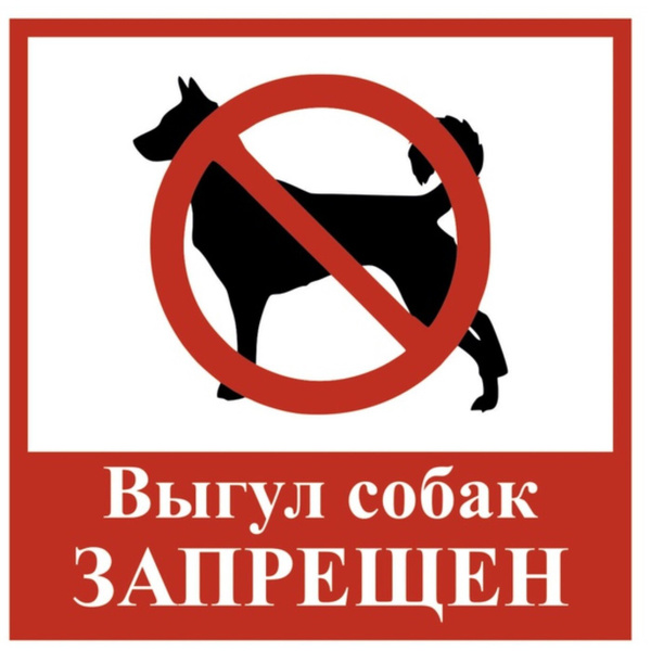 Табличка "ВЫГУЛ СОБАК ЗАПРЕЩЕН" 20*20 см, ПВХ - купить с доставкой по ...