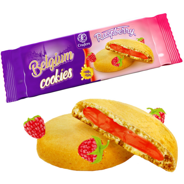 Сдобное печенье с желейной начинкой со вкусом малины "Belgium cookies ...