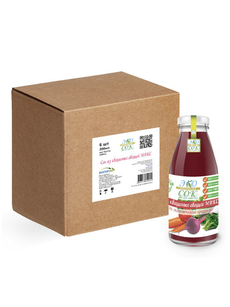 Сок из квашеных овощей МИКС прямого отжима Эко сок - Это сок, 6 штук по ...