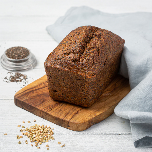 Хлеб GrechkaBread гречка-мак, без глютена, сахара и дрожжей, vegan, 450 ...