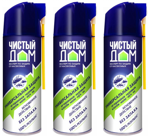 Чистый Дом универсальный аэрозоль от клопов, тараканов, блох, муравьев ...