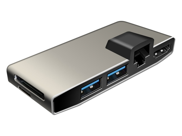 Карт-ридер Ginzzu EXT GR-867UB USB Type-C - HDMI/2xUSB 3.0/RJ45/microSD ...