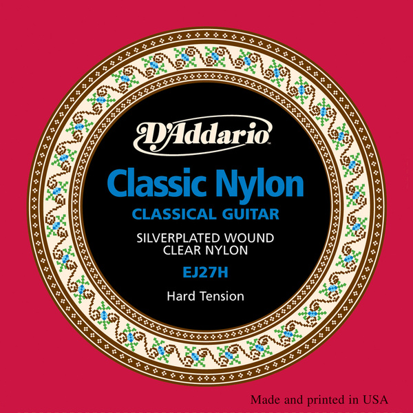 Струны нейлоновые для классической гитары D'Addario EJ27H Student Hard ...
