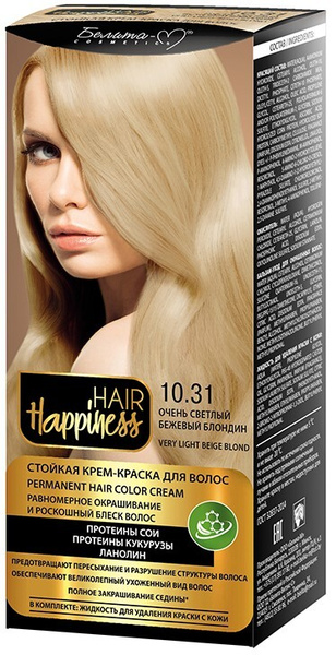 Белита-М Краска для волос Крем HAIR HAPPINESS Стойкая тон №10.31 Очень ...