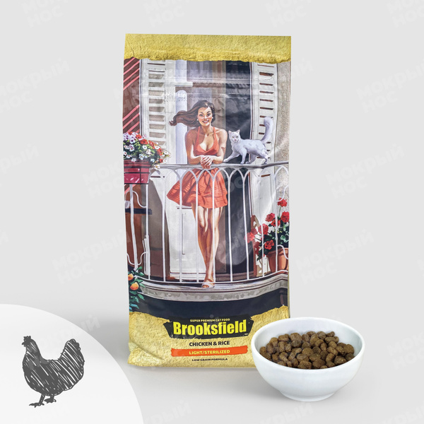 Корм сухой Brooksfield Adult Cat Light Sterilized Chicken для кошек с ...