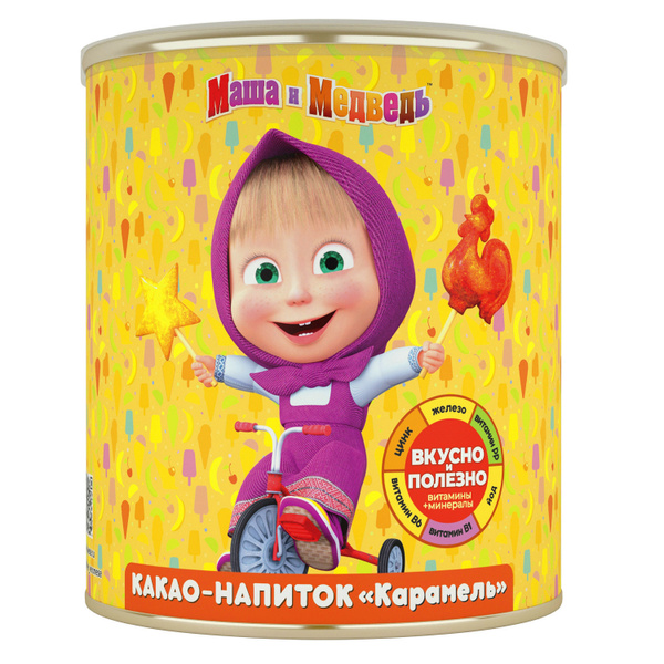 Какао-напиток Маша и Медведь с витаминами со вкусом "Карамель" 350г ...