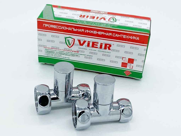 Кран для полотенцесушителя прямой хромированный VIEIR 3/4" х 1" (нак ...