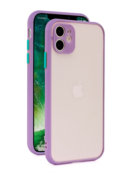 Премиум чехол на 11 iPhone Фиолетовый / Накладка на Айфон 11 ...