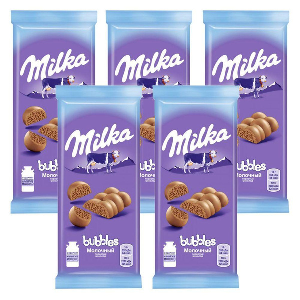 MILKA / МИЛКА BUBBLES Молочный шоколад, Пористый, Классический, Флоу ...