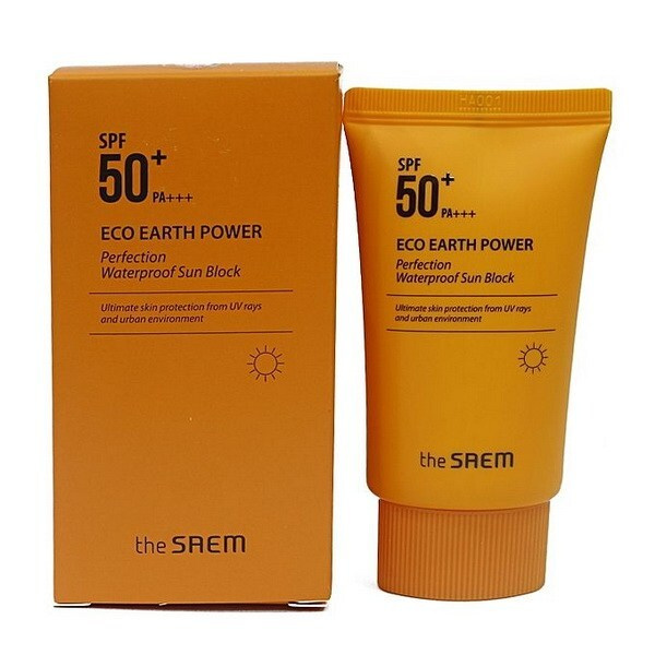 Корейский крем для лица с spf. Солнцезащитный крем the Saem Eco Earth Power face & body Waterproof Sun Block, 100 гр. Корейский СПФ Sun Cream. Корейский крем СПФ 50. Корейский крем СПФ 50 для лица.