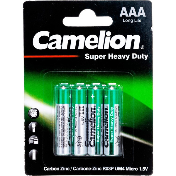 Батарейка AAA Camelion R03P 1.5V BL-4 - купить с доставкой по выгодным ...