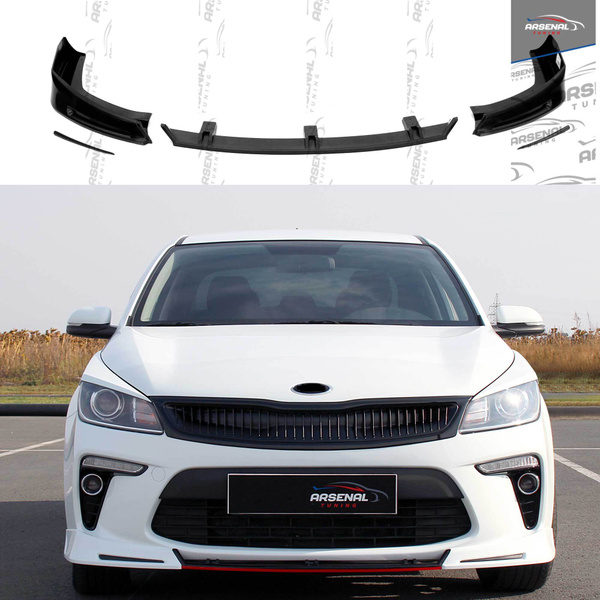 Юбка переднего бампера SPORT LINE для автомобиля Kia Rio 4 (Киа Рио 4 ...