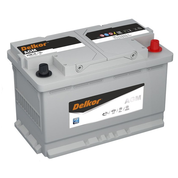 Аккумулятор автомобильный 12v 70 Ah DELKOR AGM 6СТ-70 Ah 760 A обратная ...