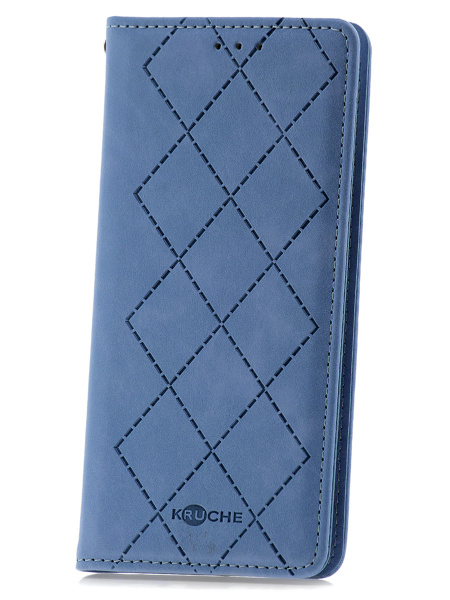 Чехол на Samsung Galaxy S20 FE Kruche Rhombus голубой, книжка с ...