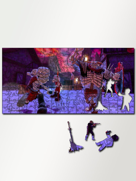 Пазл деревянный, головоломка, с фигурками, 230 деталей 46х23 см игры ...