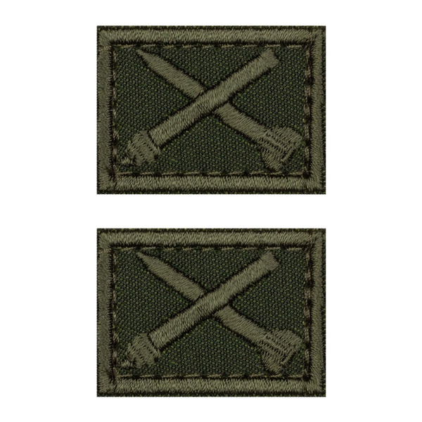 Петличный знак пара "ЗРВ, олива, полевой" 3,5х2,5см. (петлица, эмблема ...