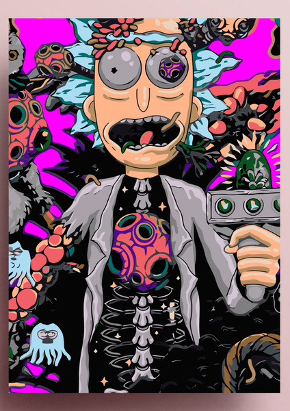 Картина по номерам " Рик и морти / Rick and Morty / Арт" холст на ...