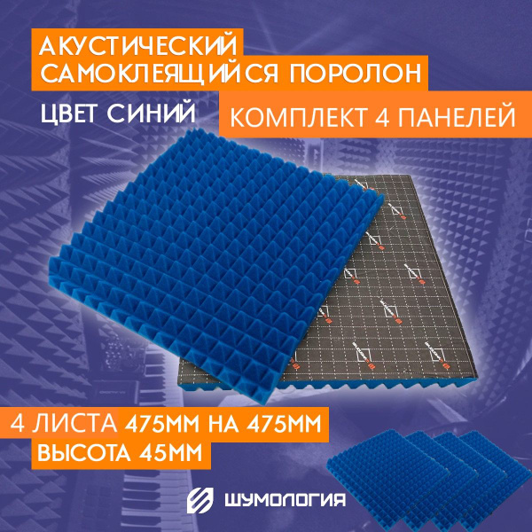 ППУ Акустик Пирамида 50 (2000х1000х65 мм) / Студия / Звукоизоляция / Интернет магазин