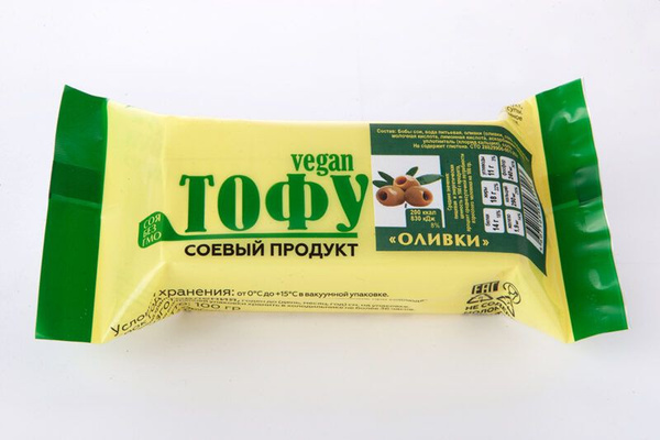 Тофу с оливками натуральный ЭкоСояПро, соевый сыр, соевый творог ...