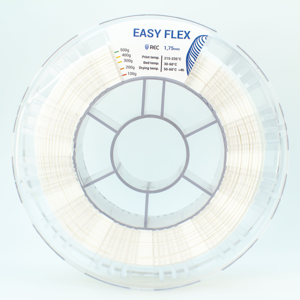 Эластичный пластик (TPU) для 3д печати REC филамент Easy Flex белый 500 ...