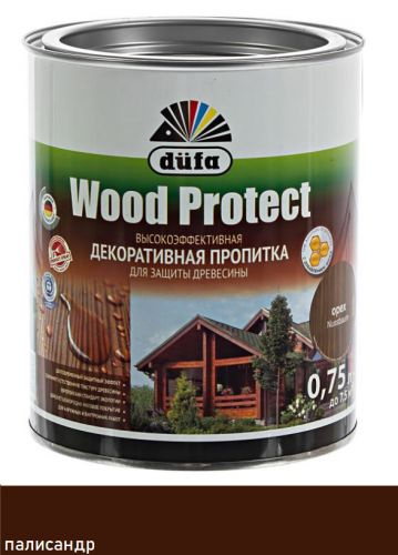 Пропитка декоративная для защиты древесины Dufa Wood Protect палисандр ...