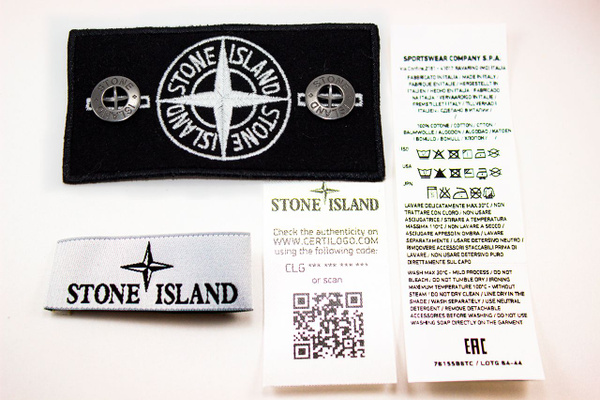 Патч Stone Island чёрно-белый с набором бирок - купить с доставкой по ...