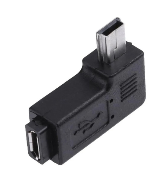 Переходник Micro USB - Mini USB Левый. Адаптер для регистратора ...