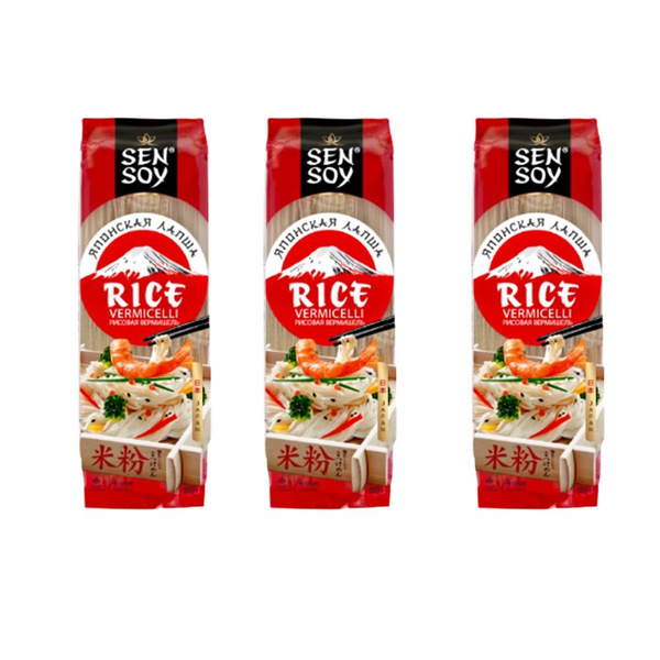 Лапша рисовая Sen Soy Premium Rice Vermicelli, 300 г - 3 шт - купить с ...
