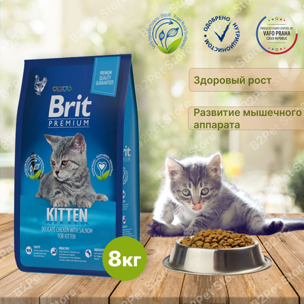 Сухой корм Brit Premium Cat Kitten с курицей для котят, 8 кг - купить с ...
