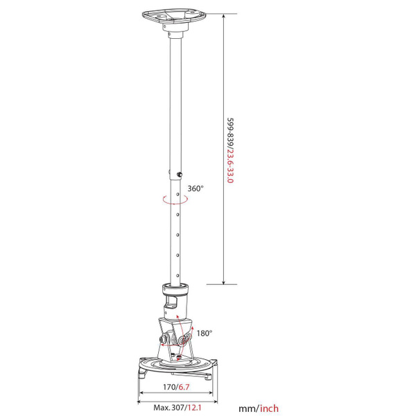 Кронштейн для проектора CACTUS CS-VM-PR01L-AL - купить с доставкой по ...