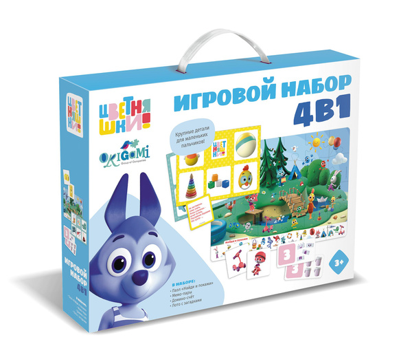 Обучающий набор Цветняшки 4 в 1 "Пазл Мемо Домино Лото" развивающий для ...