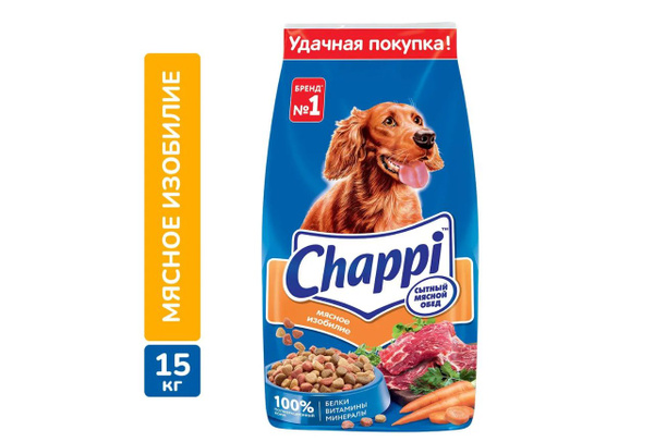 Chappi Сухой корм для собак Сытный Мясной Обед Мясное Изобилие 15,0 кг ...