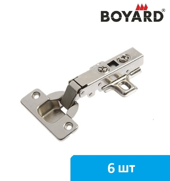 Петля мебельная Boyard, накладная с доводчиком Clip-on - 6 шт купить по ...