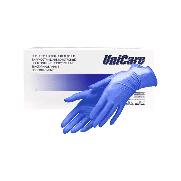ARCHDALE Unicare Перчатки латексные особопрочные, размер M, 25 пар ...