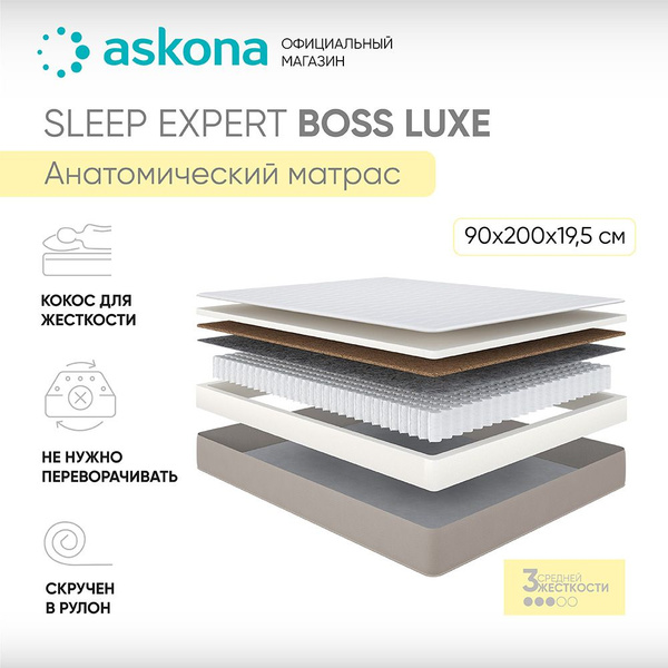 Матрас ASKONA Sleep Expert Boss Luxe, Независимые пружины, 90 - купить ...