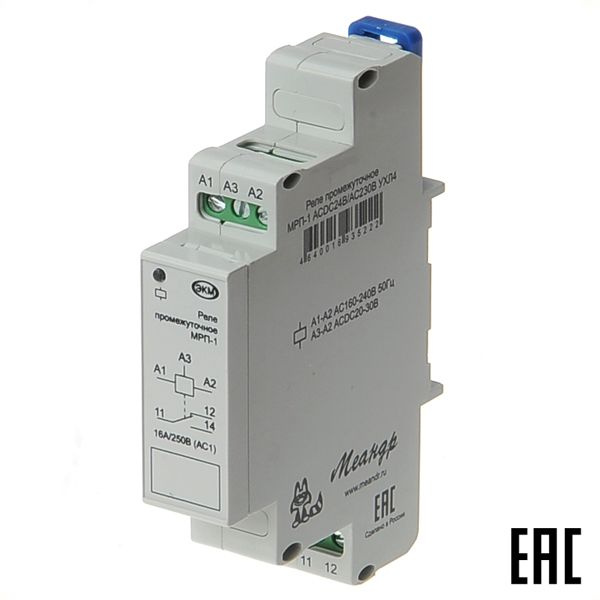 Реле МРП-1 промежуточное ACDC24/AC230В 16А 1 переключение контакт ...