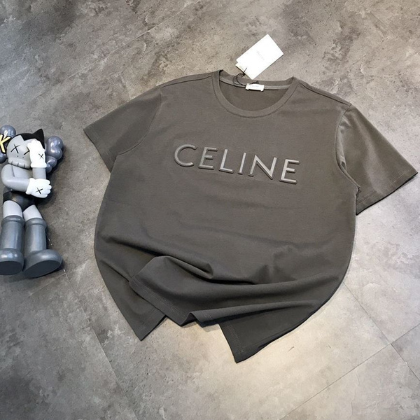 Футболка CELINE, размер 48, цвет темно-серый, 棉花 - купить по выгодной ...
