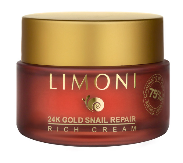 LIMONI Крем для лица с золотом и экстрактом слизи улитки 24K Gold Snail ...
