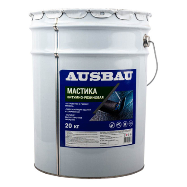 Мастика гидроизоляционная битумно-резиновая для кровли Ausbau 20кг ...