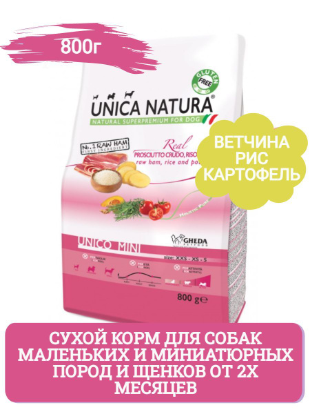 Unica Natura Unico Mini корм для миниатюрных и маленьких пород собак ...