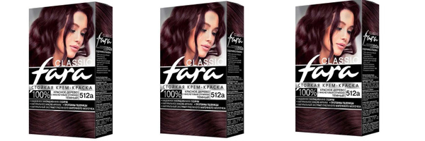 Краска для волос Fara (Фара) Classic, тон 512а - Красное дерево темный ...