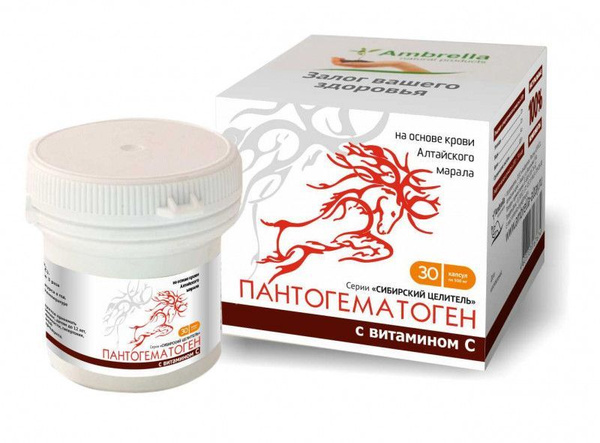 Пантогематоген в капсулах с витамином С, банка ПЭТ, капсулы 30 шт. по 0 ...