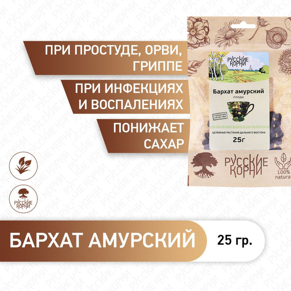 Русские Корни / Бархат амурский ягода 25 г / Полезный напиток - купить ...