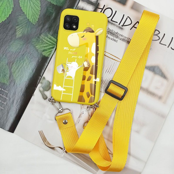 Силиконовый чехол Мультфильм жираф с регулируемым плечевым ремнем для ...