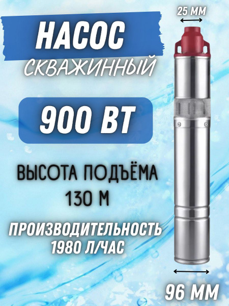 Насос погружной скважинный электрический НПС-900, 900 Вт, напор 130 м ...