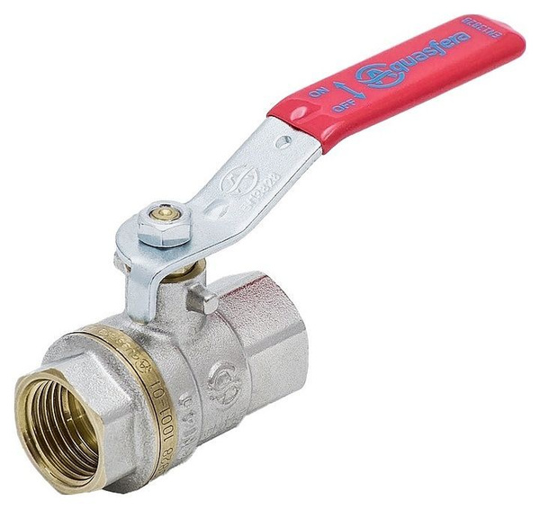 Кран шаровый латунный Ду-40 (1 1/2") Ру-16 ВР (ВН) муфтовый никель ...