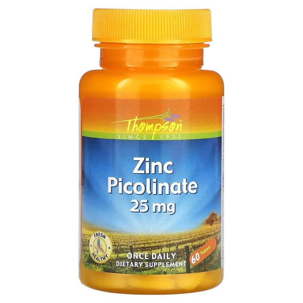 Zinc Picolinate 25 mg 60 tablets Thompson / Пиколинат Цинка 25 мг. 60 ...