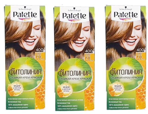 Palette Крем-краска для волос 7-0 Средне-русый, 110 мл, 3 штуки ...