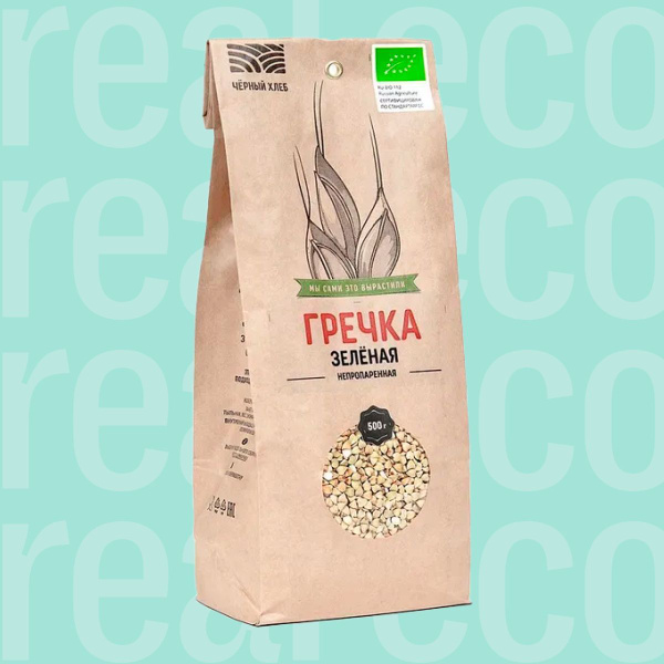 Зеленая гречка непропаренная, Черный хлеб, 500 г - купить с доставкой ...